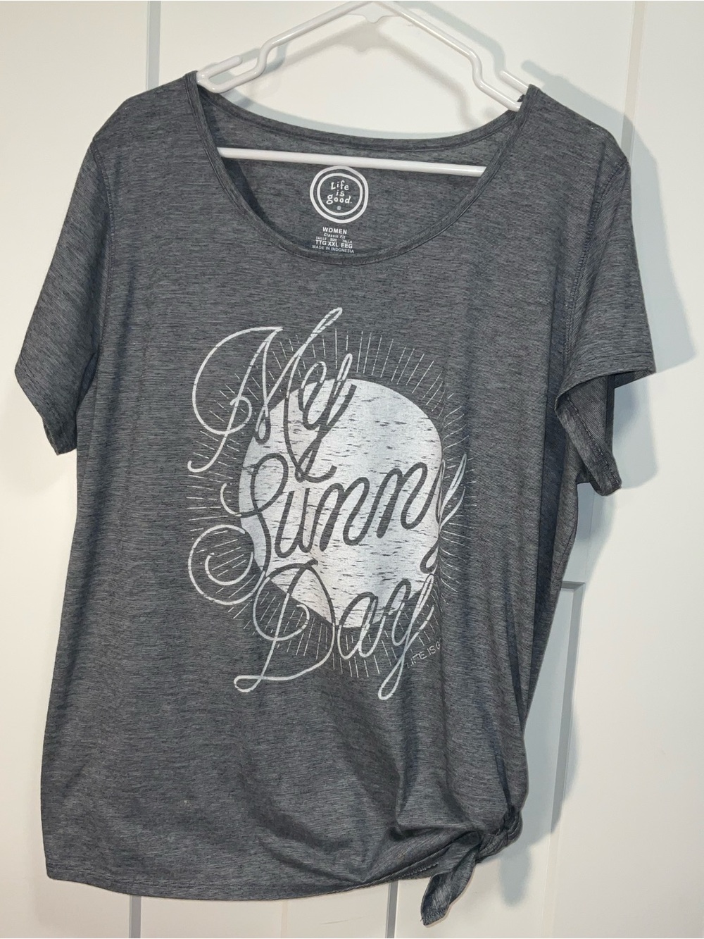 Life Is Good Heather Gray Women's Graphic Tee
